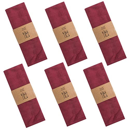 ZOYIEP Stoffservietten Leinenservietten Set, Servietten Stoff, Servietten Leinen Kitchen Stoffservietten Tischdekoration, Stoffservietten Leinen Servietten,30x40cm (Weinrot,6PC)