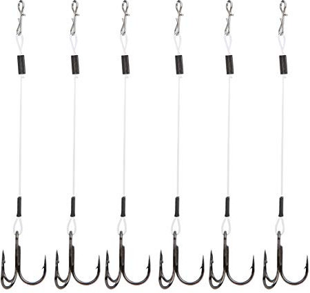 Haosie SGWL PK110 Stingerhaken für Zander, Anhängerhaken, Angelhaken, 6 Stück, 10 cm, Barschhaken zum Köderangeln