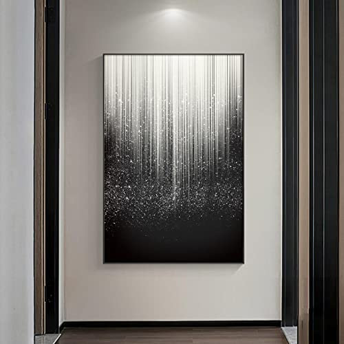Beleuchtete Linie, abstrakte Kunst, Leinwandgemälde mit Rahmen, luxuriöses nordisches Poster und Drucke, Druck, moderne Heimdekoration, Wandbild, 60 x 80 cm/24 x 32 Zoll, mit Rahmen