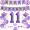 Yunchu Online 11. Geburtstag Dekoration Mädchen Lila Tortendeko Geburtstag Lila White Party Deko 11. Geburtstag Party Deko 11 Geburtstag Mädchen Junge Deko Geschenk 11 jahre Geburtstag Deko Ballon