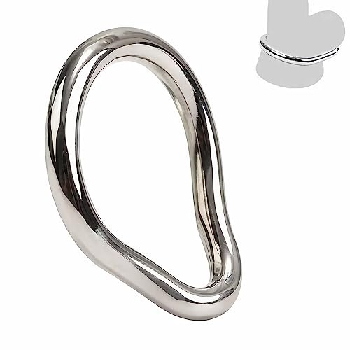 SeLgurFos Penisring Edelstahl Gebogen Cock Ring 7 Verschiedene Größen von Eichelring Hodenring Sex Spielzeug für Männer Erwachsene Hodensack Keuschheit Sexspielzeug (54mm)