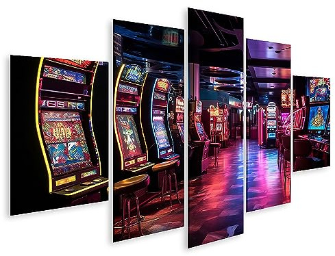 islandburner Bild auf Leinwand Casino bei Nacht, beleuchtet Bilder Wandbilder Poster JEOY-MFP