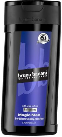 bruno banani Magic Man 3-in-1 Shower Gel für Männer mit holzigem Fougère-Duft, 250ml