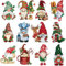 YOSICHY 24 Stück Weihnachtswichtel aus Holz, hängende Ornamente aus Holz, Hängedekoration für Weihnachtsbaumschmuck, Zwerg, Weihnachtsmannpuppe, hängendes Handwerk, Urlaub, Partyzubehör