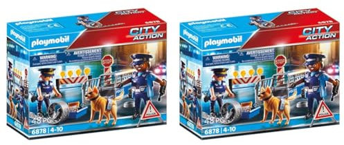 PLAYMOBIL City Action 6878 Polizei-Straßensperre, Ab 5 Jahren (Packung mit 2)