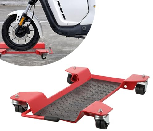 ECUTEE Motorrad Rangierhilfe Rangierplatte Parkhilfe Rangierschiene Rollwagen Motorradständ Rangierheber Parkhilfe für das Motorrad bis 360 kg Flexibel um 360° Schwenkbar