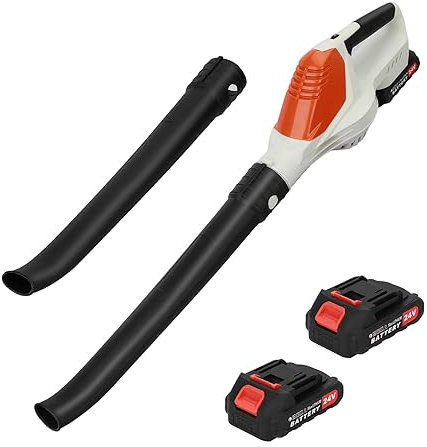 Yirtree Soplador de Hojas,Soplador de Hojas eléctrico,Aspirador,con 2 Baterías Recargables de 1.5Ah y Cargador, Liviano y Potente, para el Cuidado del Césped, Limpieza de Hojas
