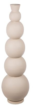 Casablanca Deko Vase groß Bodenvase modern XL aus Eisen - Wohnzimmer Dekoration Vase für Pampasgras Blumen - Farbe: Beige - Grau Höhe 76 cm