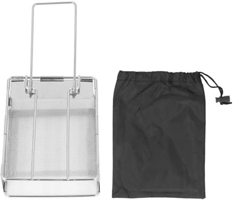 Glomora Camping Toaster, Edelstahl-Faltbarer Toastablett,Mini Toaster Camping Zubehör mit Faltbarem StäNder, leicht zu reinigen, Verschmutzung verhindern, geeignet für Camping, Angeln, Wandern