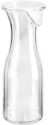 HOMESHOPA Plastic Carafe with Lid, 12oz Clear Unbreakable 340ml Water Pitcher for Iced Tea, Powdered Juice, Cold Beverages, Mimosa Bar, Wine, Dishwasher Safe Reusable Beverage Containers