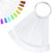 HonGien Nail Colour Display Tips Clear Nail Swatch Sticks Salon Nail Samples Sticks for Art Design Practice with Metal Ring False Nail Tips Polish Practice (Square Shape)