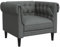 Genérico Chesterfield-Sessel aus dunkelgrauem Stoff, wenjingqi-372539