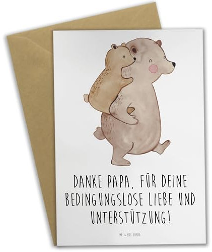 Mr. & Mrs. Panda Grußkarte Danke Papa - Geschenk, schätzen, dankeskarten, Vatertag, einladungskarten, weihnachtskarten, Herz, Bedanken, besonderer, Anerkennung, sagen, Aufmerksamkeit, Beileidskarte