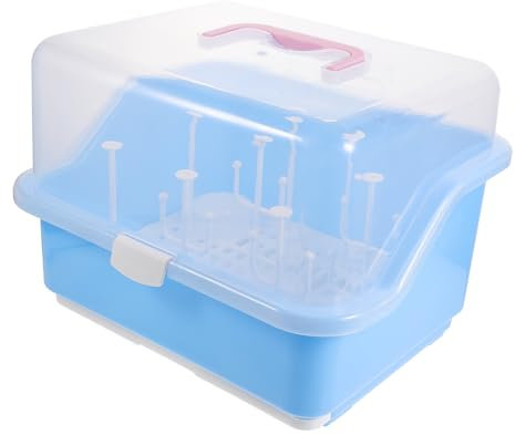 WATIIFUFU Trockenbox für Babyflaschen aus Pp mit Deckel, Blau, Tragbar