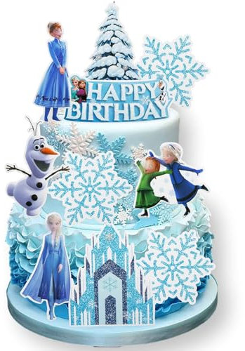 10pcs Ice snow Tortendeko Geburtstag, 10 Stück Kuchen Deko, Tortendeko Mädchen Kuchen Deko Geburtstag, Geburtstagsdeko, Cake Topper für Kinder Mädchen Junge Loving Cartoon