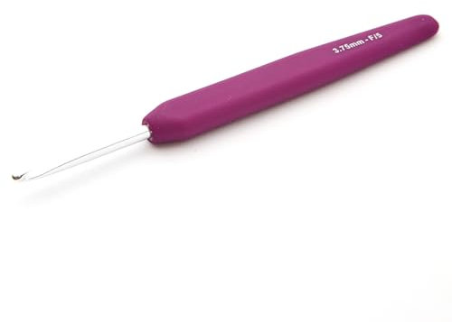 KnitPro Waves Häkelnadeln – 3,75 mm Häkelnadel, ergonomische weiche Griffe, weicher Gummigriff für arthritische Hände, leichte und bequeme Häkelnadeln zum Stricken