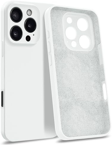 MyGadget Coque Silicone Compatible avec iPhone 16 Pro [ Quadruple Protection ] - Case Rigide avec Doublure Microfibre - Cover Blanc