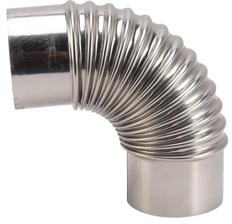 Codo De Tubo De Estufa, 1 Pieza De 90 Grados, Tubo De Estufa, Chimenea, Accesorios for Estufa De Leña For Acampar Al Aire Libre, Tubo De Horno De Acero Inoxidable, Tubo Adaptador De Extensión(160mm)