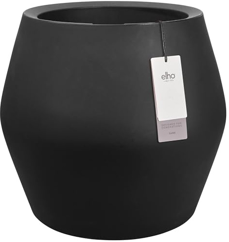 elho june split low 46cm Blumentopf - Schwarz | L 46 x B 46 x H 42.6 cm | Für drinnen & draußen geeignet | 100 % recycelter Kunststoff