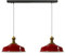 bamyum Asletl-Knob Pendelleuchte Esstisch Rot 2 Flammig Metall 40cm, Hängelampe Esstisch Wohnzimmer, Hängelampe Industrial Vintage, Küchenlampe Vintage, Pendelleuchte Rot