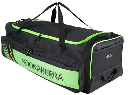 Kookaburra 4500 Wheelie Cricket-Tasche, Schwarz/Neongrün