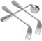 minkissy Set of Angled Feeding Utensils for Elderly Left Handed Forks 2 & Spoon 1 Adaptive Tableware for Patients Assistive Dining Cutlery for Self Feeding