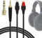 GEEKRIA Audio Cable Compatible with Sennheiser HD 600, HD 650, HD 660S2, HD 6XX Headphones, 3.5mm (1/8'') to 2Pin Braided Nylon Replacement Cord with 6.35mm to 3.5mm Adapter (4.9 ft / 1.5 m)