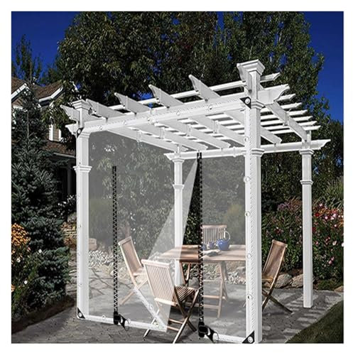 MYJIO wasserdichte Transparente PVC Plane 0.35mm Dick Multifunktionale PVC Schutz Abdeckung Regenschutz Abdeckplane für Terrasse,Gartenmöbel(6x2.5m)