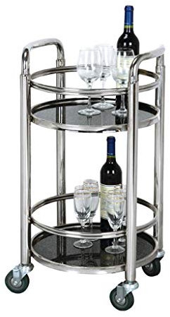 RFSHGIOP Servierwagen Küchenwagen Teewagen Edelstahl Servierwagen Schick Rollwagen Küchenwagen mit Glas-Finish