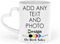 EKAM Personalised Heart Handle Mug - 11oz Coffee Cup with Customised Text Logo Design and Picture - Ceramic Coffee Cup for Loved Ones, Suitable Gift for Birthdays, Anniversaries, or Special Moments!
