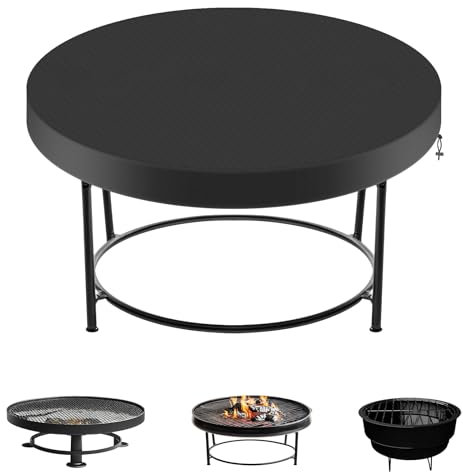 Yimomoyi Housse Brasero 100 cm, Housse Brasero Rond, Housse de Protection pour Plaque de Feu, 420D Oxford Housse pour Foyer Imperméable Couverture Ronde pour Brasero Housse de Foyer Barbecue, Noir
