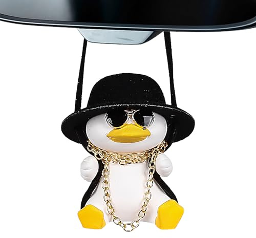 Auto-Anhänger, Enten-Ornament, 6,4 x 5,5 cm, ästhetische Dekoration, niedlicher Schaukel-Anhänger, Autozubehör, stilvolle Innendekoration, perfekt für Frauen, Männer, Mädchen, Fahrzeug-Styling
