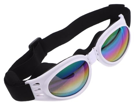 EXHUMKY Hundesonnenbrille Für Kleine Hunde Uv-Schutz Faltbar Und Verstellbar Mit Elastischem Band Stilvolle Pet Eye Für Modebewusste Vierbeiner