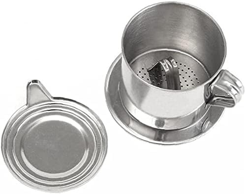 1 Set Vietnamese Coffee Filter Stainless Steel Coffee Pot Drip Infuse Cup Brewing Teapot No Need Paper Drip Coffee Pot Machine Filter Attractive Processing