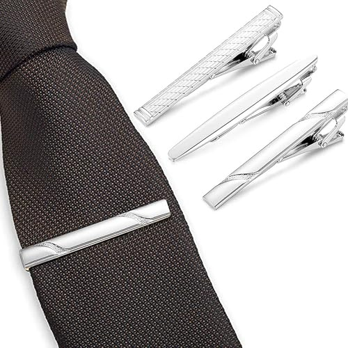 3 Stück Krawattennadeln Für Herren Krawattenklammer Herren Krawattennadel Klassische Krawattenklammern Edelstahl Krawattenklammer-Set Business Stil Für Hochzeiten Für Jahrestag,Hochzeit,Alltag