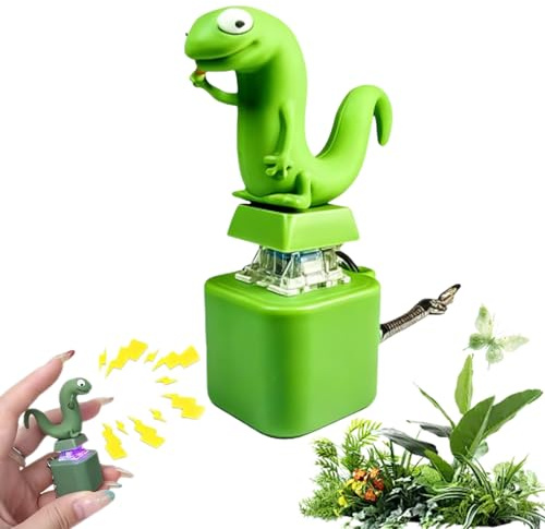NNBWLMAEE Lizard Keychain Sound, Rechargeable Lizards Anxiety Relief Keychain Button Toy, Fun Rechargeable Keychains with Colorful Lights, Portable Stress Reliever for Anxiety & Sensory Fun (1PC)