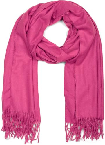 styleBREAKER Unisex Web-Schal Viskose Fransen | 70x182 cm großes Format für flexible Styling-Optionen, wärmendes Material für den Winter, auch als Schultertuch drapierbar.
