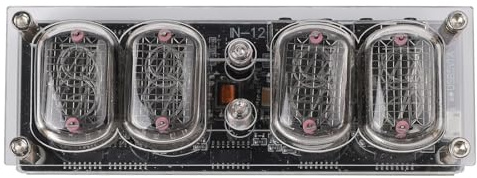 Helilyco IN12 Nixie Clock LED Lampe Röhre Uhr mit RGB Atemlicht Hochpräziser Chip Power-Off Speicher USB Powered 4-Tube Glow Modul