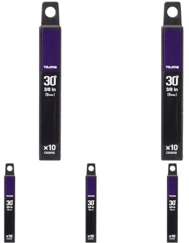 Tajima CB39RB Razar Black Lames de rechange 9 mm 30° coudée, Noir, Set de 10 Pièces (Lot de 5)