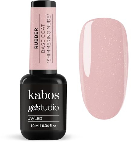 Kabos Gelstudio Rubber Base Coat Gummibasis für Nägel Shimmering Nude 10ml | Unterlack