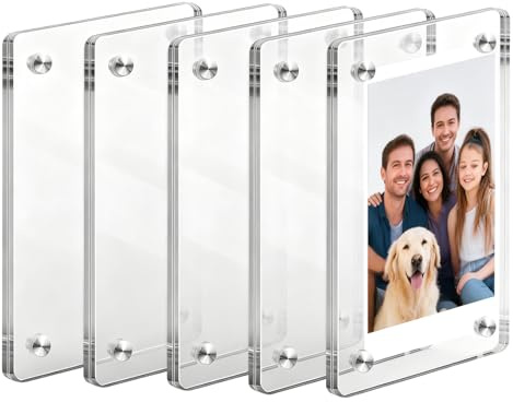 SEASJHBAY Set de 10 Marco magnetico de Acrílico Transparente 6x9cm – Imanes personalizados nevera para Fotos 3 Pulgadas, Compatible con Polaroid e Instax Mini, Iman personalizado con foto Decorativo