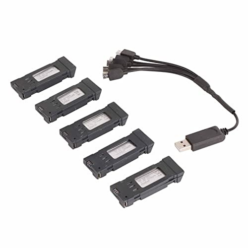 Cocoarm 3.7V 1200mAH Batterie Lithium, Batterie Drone avec 1 Câble de Charge pour 5, Charge Portable pour E58 JY019 S168 et Autres Avions RC