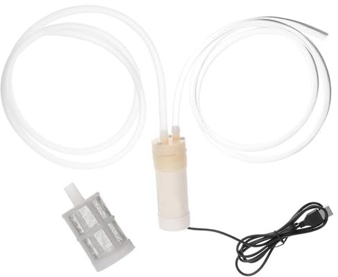 SECFOU Portable USB Sump Water Pump with 1m Discharge Hose and Stainless Steel Filter Mesh, Mini Pool Drainage Pump for Balcony Floor and Outdoor Water Removal