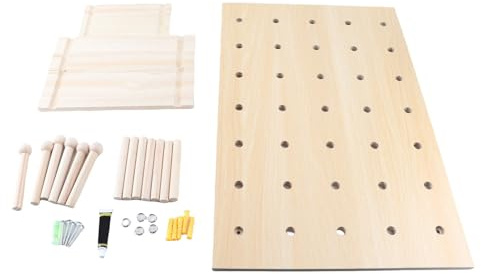 Adfaga Kit d'organisation de panneau perforé en bois de hêtre de qualité supérieure, panneau d'affichage de rangement mural pour la maison, le bureau et la cuisine 40x60cm avec acc