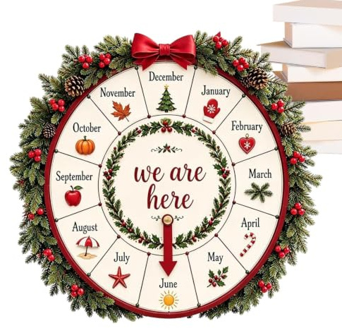 Weihnachtlicher Countdown-Kalender 12-teiliges saisonales Monatsrad