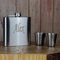 Wadoy 4-teiliges Design Edelstahl Flachmann-Set mit individueller Namens-Gravur