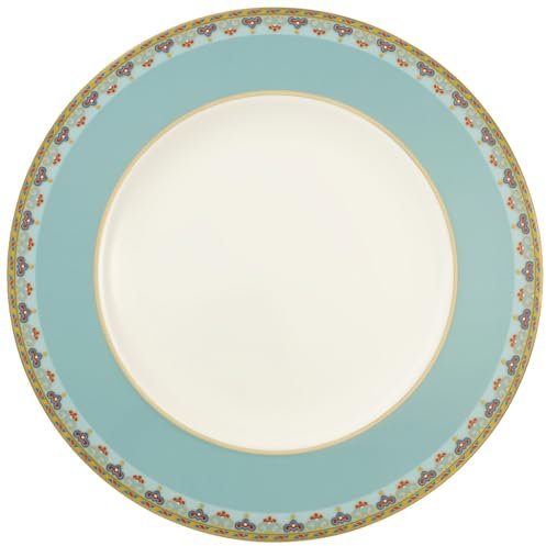 Villeroy & Boch Samarkand Aquamarin Piatto Piano, 27 cm, Porcellana Bone China, Multicolore, 29.5x29.5x8.3000000000000007 cm