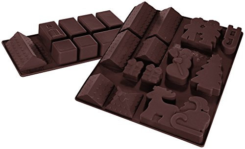 Dr.Oetker 1597 Lot de 2 Moules Silicone Village de Noël Chocolat