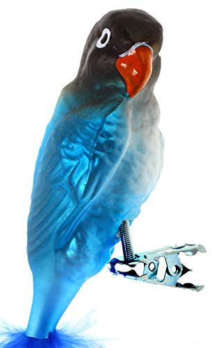 Hamburger Weihnachtskontor - Weihnachtsbaumschmuck aus Glas - Schwarzköpfchen Unzertrennliche,