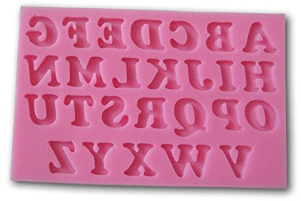 Allforhome Molde de silicona con formas 3D 26 Letras abecedario en mayúscula para Decoración de tartas Fondant Jabón Velas